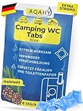 AQAHY Camping Toiletten Zusatz - Tabs blue extra stark – Nadelwald WC Drops - Chemietoilette Tabs...