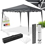 Juskys Faltpavillon Vivara 3x3 m - Pop-up Pavillon höhenverstellbar, UV50+ & wasserabweisend -...
