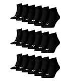 PUMA unisex Quarter Sportsocken Kurzsocken Socken 271080001 , Farbe:Schwarz, Menge:18 Paar (6x 3er...