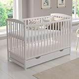 Love For Sleep Babybett Beistellbett 120x60cm mit Schaumstoffmatratze Weiß Jacob Kinderbett Baby...