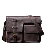 ROEUIPG Vintage Deluxe Leder Messenger Bag Rindsleder Schulter Sling Wochenende Crossbody(Dark...