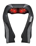 Massagegerät mit Wärmefunktion für Schulter Nacken Rücken Nackenmassagegerät Shiatsu Elektrisch...