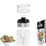 Thiru Dressingshaker Glas 400ml mit Skala - inkl. E-Book mit 25 Dressing Rezepten - für das...