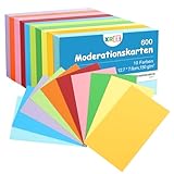 600 Stück Moderationskarten, 12.7 * 7.6cm Karteikarten Lernkarten Blanko DIY Papier Karten für...