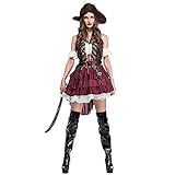 WEARICH Lady Pirat Kostüm Abenteuer Sailor Verkleidung Kostüm für Halloween Cosplay Outfit