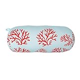 FISURA Strandkissen Korallen - Zylinderkissen 29 x 12 cm - Relaxkissen blau - Original Reisekissen -...