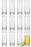 12 Schnapsgläser Hoch aus Glas 5cl - Spülmaschinenfest - Standfest dank dickem Boden - Shotgläser...