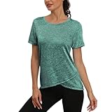 Jlowesun Yoga Shirt Damen Locker Kurzarm, Leichtes Atmungsaktiv Funktions Sportshirt Damen...