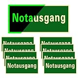 8st Notausgangsschild Nachleuchtend Selbstklebend PVC Notausgang Schild Notausgang Nachleuchtend...