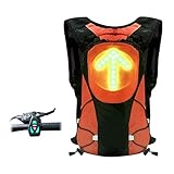 BCIOUS Rucksack mit Fernbedienung, LED-Licht, Warnrucksack, LED-Blinker, Fahrradrucksack, für Damen...