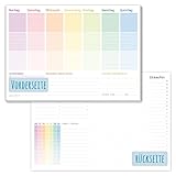 paper&you® Wochenplaner Block A4 ohne festes Datum [Rainbow] 50 Blatt |Terminplaner mit...