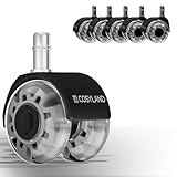 COSYLAND Bürostuhl Rollen 11mm x 22 mm - 5er Set Rollen für Bürostühle - Super Leise und Weiche...