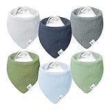 Lulu moon Lätzchen Baby Dreieckstuch Baby Musselin Halstuch Baby für Junge und Mädchen (6 Stück,...