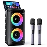 Karaoke Maschine, Karaoke Anlage Mit 2 Mikrofonen, Tragbare Karaoke Maschine Mit 2 Drahtlosen...
