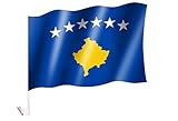 2 Stück/1 Paar Autoflagge/Autofahne Kosovo/Kosovë - Fahne/Flagge für Auto 2x - car flag