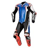 Alpinestars Absolute V2 1-Teiler Motorrad Lederkombi (Blue/Black/White,50)