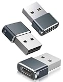 Basesailor USB C Buchse zu USB Stecker Adapter 3 Pack,Typ A Netzteil Ladegerät Adapter für iPhone...