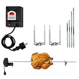 Nexgrill Edelstahl Grill-Drehspieß Set mit Motor bis zu 111cm, Elektrischer Grillspieß inkl....