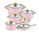 Kochgeschirr-Set, 6-teilig, Edelstahl, Küchenutensilien, inklusive Bratpfanne, Milchtopf,...