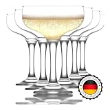 TYA I Champagnergläser, Sektschalen 6er Set 100% BLEI FREI Spülmaschinenfest Coupe Gläser,...