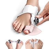 Tech Love Hallux Valgus Korrektur Set, Verstellbarer Knopf Schienen [1x], Silikon Zehenspreizer [2x]...