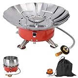 WODHMIEY Tragbarer Campingkocher 3500W Outdoor Gaskocher mit 35cm Verlängerungsschlauch & Adapter,...