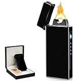 GAOUTO Feuerzeug Elektrisch, Aufladbar USB Feuerzeug mit LED, Winddicht Flame Elektrisches Feuerzeu...
