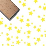 PRESSINART Mini Holzstempel Stern Gummistempel 3/5 Zoll Funkel Muster Quadratisch Kleine...