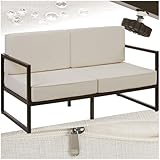 tectake® Garten Lounge Sofa 2 Sitzer, Couch, Gartenmöbel, Balkonmöbel, Terrassenmöbel,...