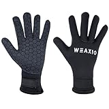 WEAXIO Neoprenhandschuhe Tauchhandschuhe 3mm Männer Frauen, Thermohandschuhe Premium Neopren Winter...