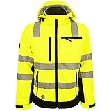 PRO FIT Winter Warnschutz Softshelljacke – Atmungsaktive Jacke aus Softshell, Wind- &...