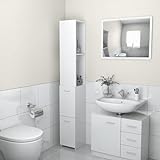 ARKEM Badezimmerschrank Hochglanz-Weiß 25x25x170 cm Holzwerkstoff Badezimmerschrank Hoch