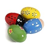 4pcs Kids Baby Holz Ei Maracas Shakers Music Percussion Spielzeug, Holz-Eier-Maracas...