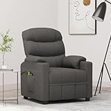 Tidyard Massagesessel Elektrisch Dunkelgrau Stoff, Armlehnensessel Relaxsessel TV-Sessel...