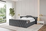 ALTDECOR Polsterbett mit Bettkasten und Lattenrost, Bett mit Matratze H3/H4, Kopfteil, Boxbett,...