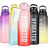 AOPREL Trinkflasche 1l mit Strohhalm, Wasserflasche BPA-Frei, Auslaufsichere Sport Trinkflasche mit...