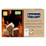 STARWAX - Anzündwürfel - Brenndauer bis 10 min - Schnelles Anzünden - Beeinträchtigen Nicht den...