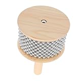 CVUTOVO Cabasa Musikinstrument aus Holz Hand Shaker mit Metallperlen für Anfänger für...
