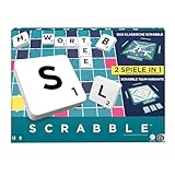 MATTEL GAMES Scrabble Zwei in Eins - Doppelseitiges Brettspiel für schnelles, zwangloses und...