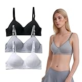 Hanlintk Trainings-BHS für Mädchen, leicht gepolstert, bügellos, Baumwolle, 12-18 Jahre (34)