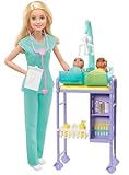 Barbie You Can Be Anything Serie, Baby Doctor, Barbie-Puppe mit blondem Haar, zwei Babys,...