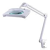 SEMPLIX LED Lupen-Tischleuchte 3D weiß (Linse 189 x 127 mm/Tischklemme)