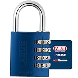 ABUS Zahlenschloss 145/40 Blau - Kofferschloss, Spindschloss u. v. m. - Aluminium-Vorhängeschloss -...
