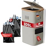 PFANDORA® 105L Flaschensammler–Waschbarer Pfandflaschen Sammelbehälter | Ideal für Haushalt,...