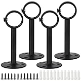 DEARBAG 4 Stück Deckenhalterung Gardinenstange Schwarz, Edelstahl Gardinenstange Halterung mit...