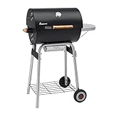 LANDMANN Holzkohlegrillwagen Black Taurus 440 | Mit Temperaturanzeige im Deckel | Emaillierter...