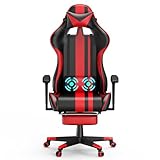 CEEDIR Gaming Stuhl Bürostuhl Ergonomischer Gamer Stuhl mit Kopfstütze, Vibration Massage...