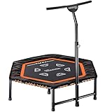 Monzana Fitness Trampolin MZFT120 mit Haltegriff Höhenverstellbar Ø 120cm Anti-Rutsch...