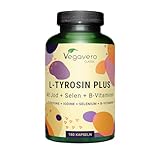 L-Tyrosin 1.200 mg | Mit Jod, Selen & B-Vitamine für Energie* & Psyche* | Aus Fermentation, vegan &...
