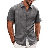 PJ PAUL JONES Freizeithemd Herren Kurzar Businesshemd Sommer Hemden Regular Fit Shirt (Dunkelgrau,...